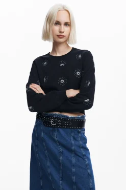 Sudaderas|Jerséis-Desigual Sudadera flores joya