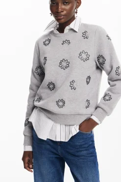 Jerséis-Desigual Sudadera flores joya