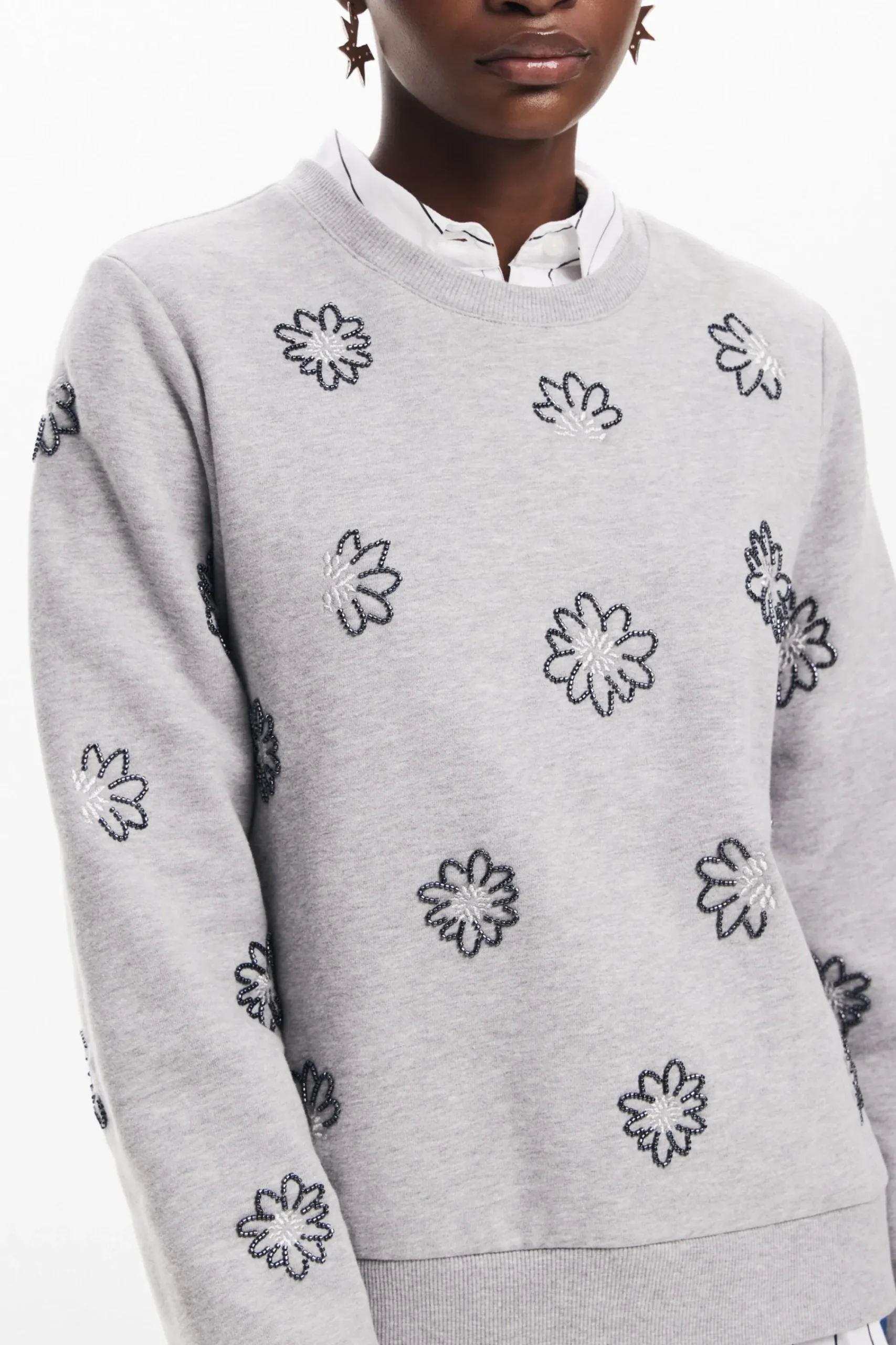 Jerséis-Desigual Sudadera flores joya