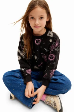Jerséis Y Sudaderas-Desigual Sudadera flores universo