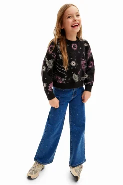 Jerséis Y Sudaderas-Desigual Sudadera flores universo