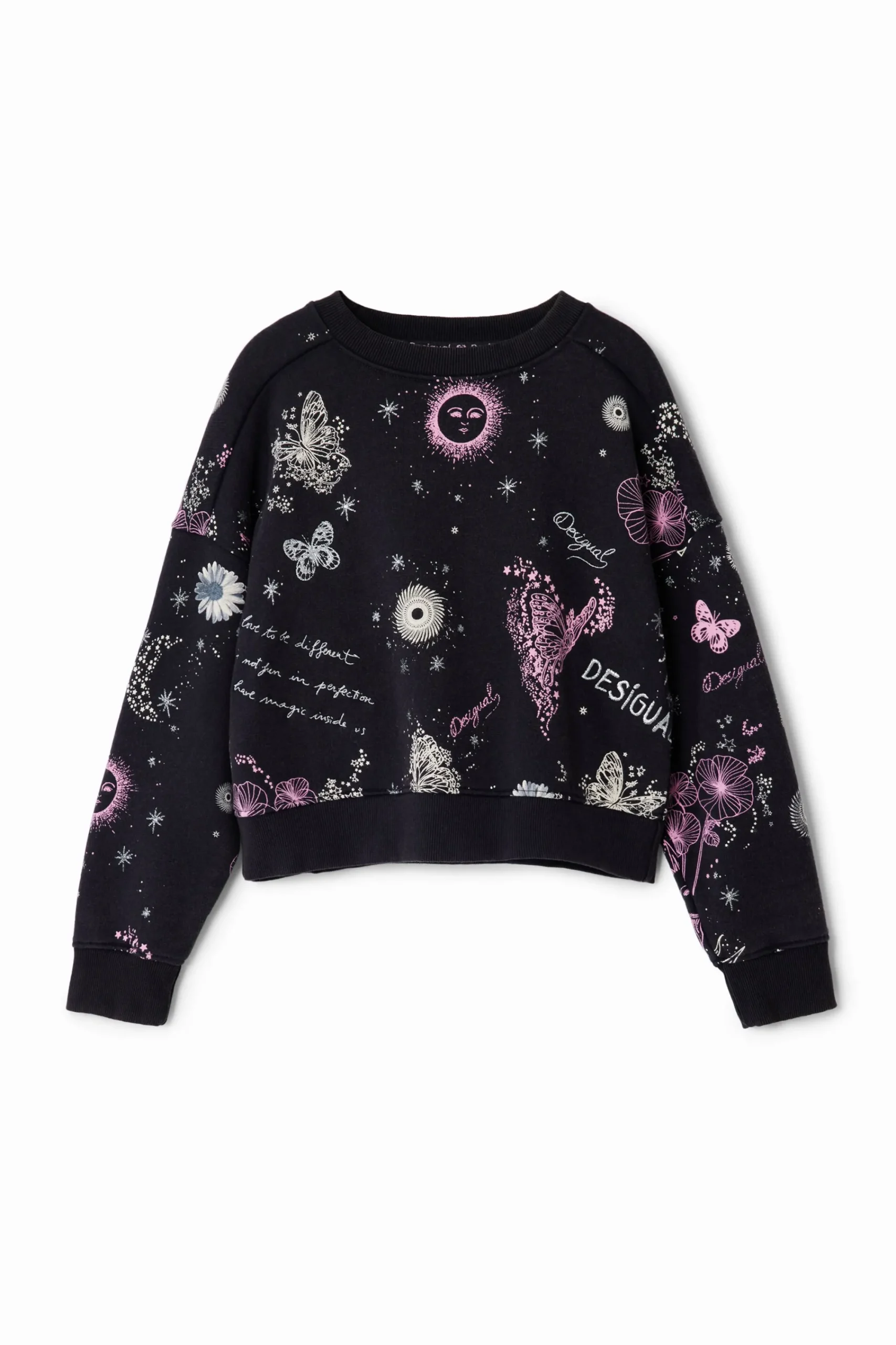 Jerséis Y Sudaderas-Desigual Sudadera flores universo