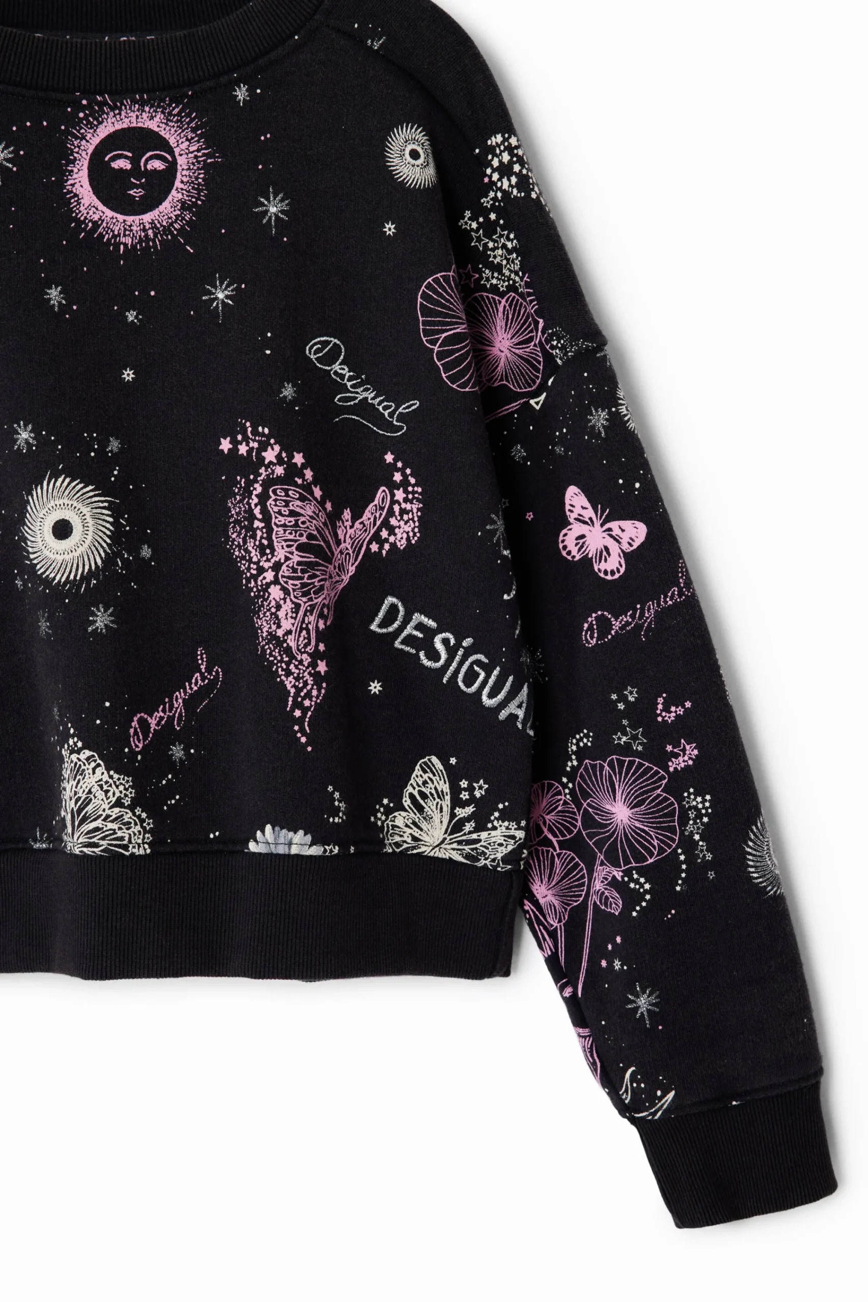 Jerséis Y Sudaderas-Desigual Sudadera flores universo