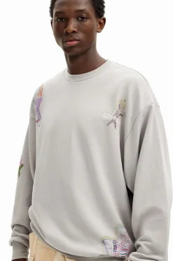 Jerséis Y Sudaderas-Desigual Sudadera ilustraciones acuarela