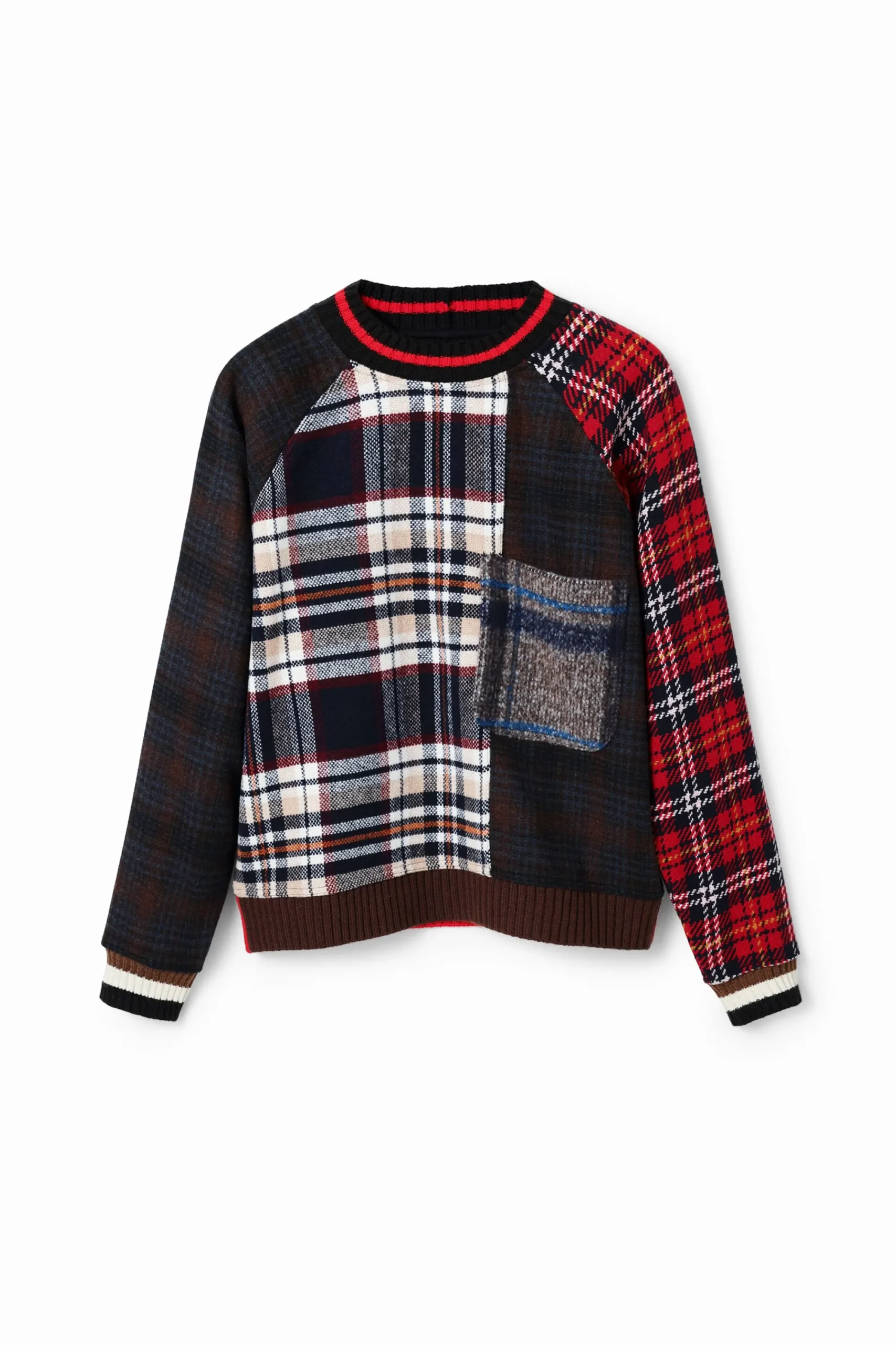 Jerséis-Desigual Sudadera lana tartán