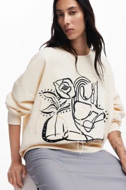 Sudaderas|Jerséis-Desigual Sudadera oversize flor