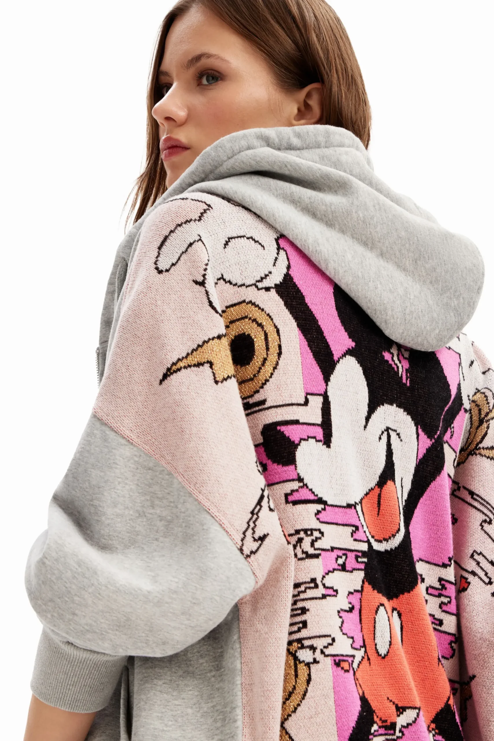 Sudaderas|Jerséis-Desigual Sudadera oversize jacquard Mickey Mouse