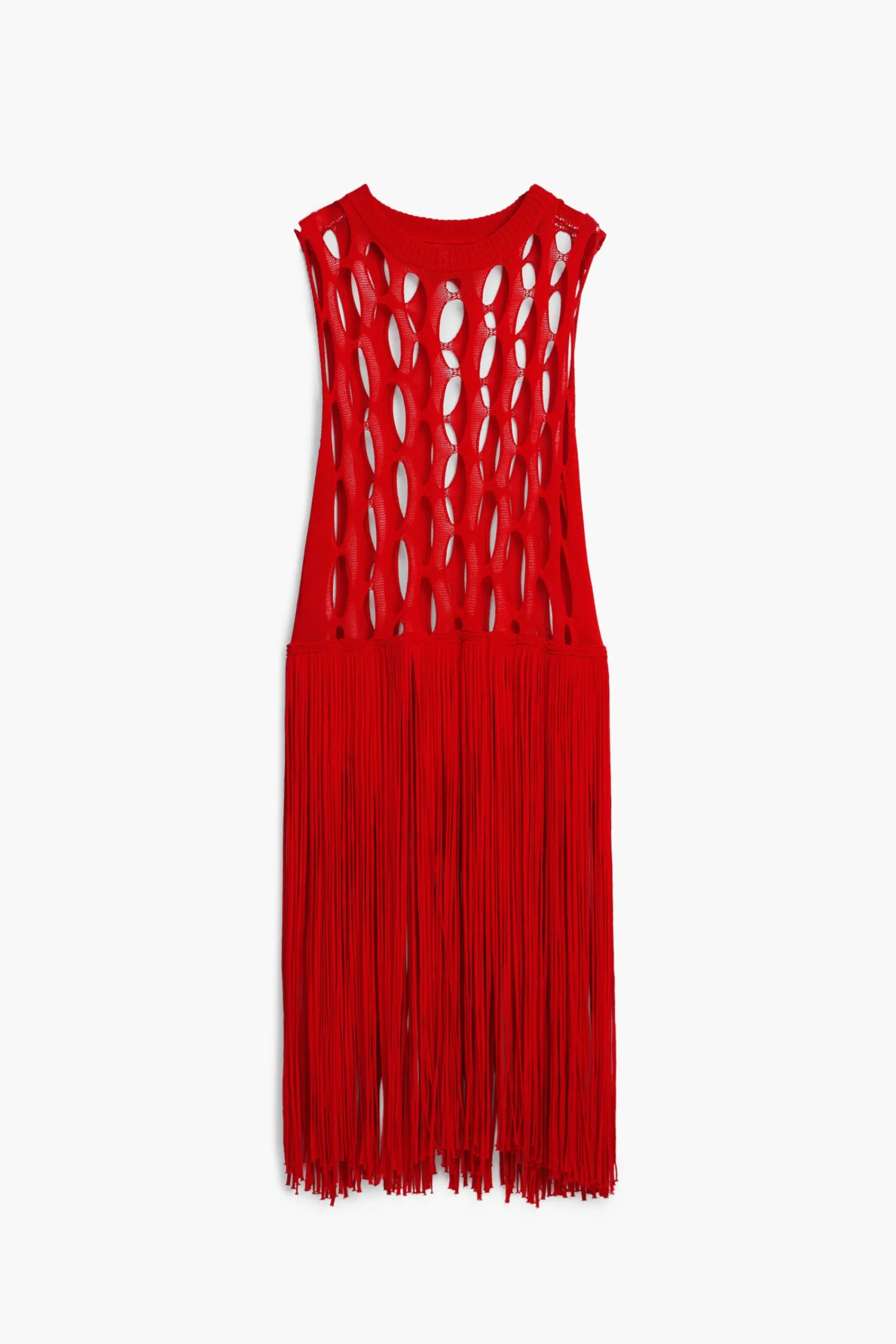 Ropa De Punto|Camisas Y Blusas-Desigual Top red flecos