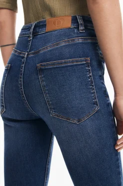 Vaqueros|Pantalones-Desigual Vaquero recto bolsillos liso