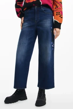 Vaqueros|Pantalones-Desigual Vaqueros culotte denim