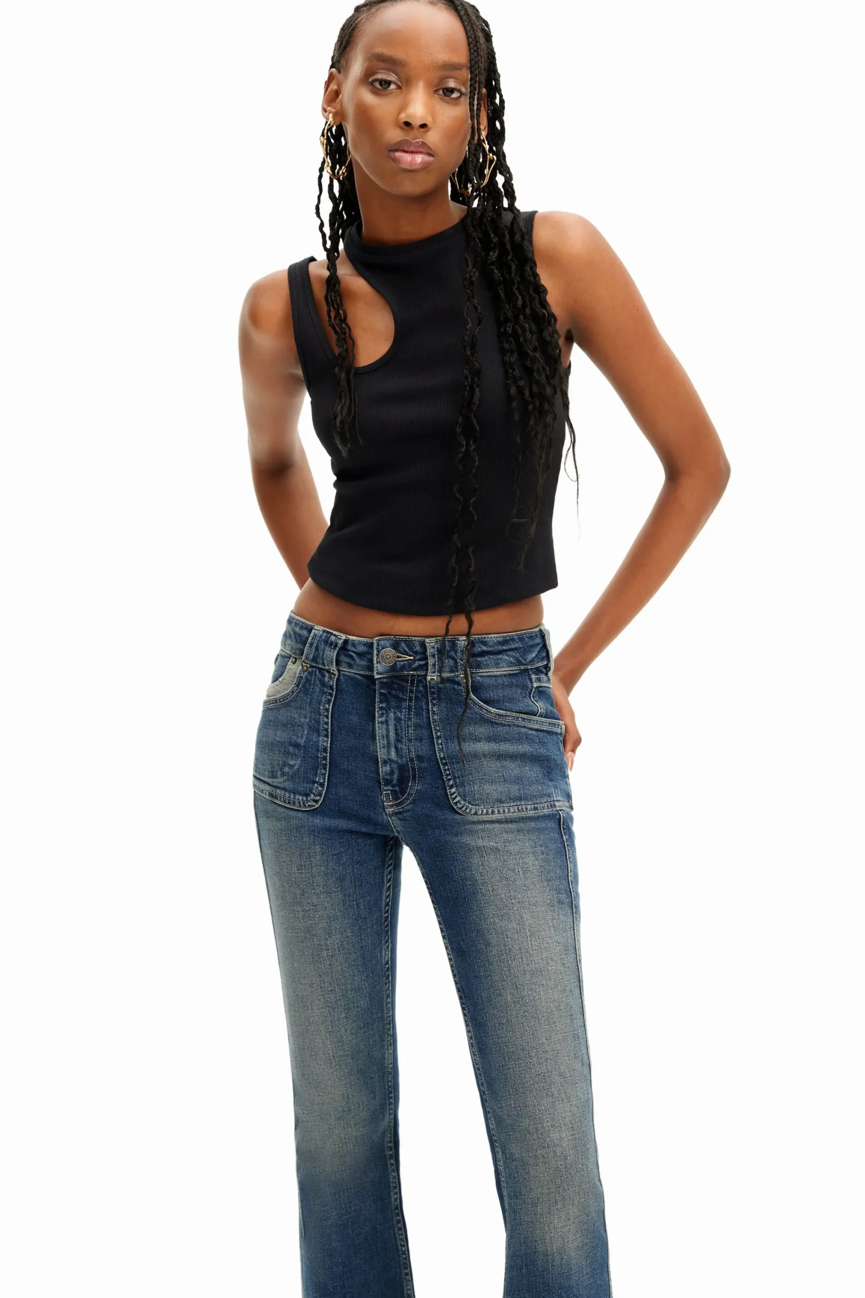 Vaqueros|Pantalones-Desigual Vaqueros Flare