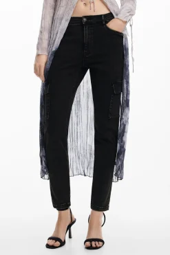 Pantalones-Desigual Vaqueros rectos cargo