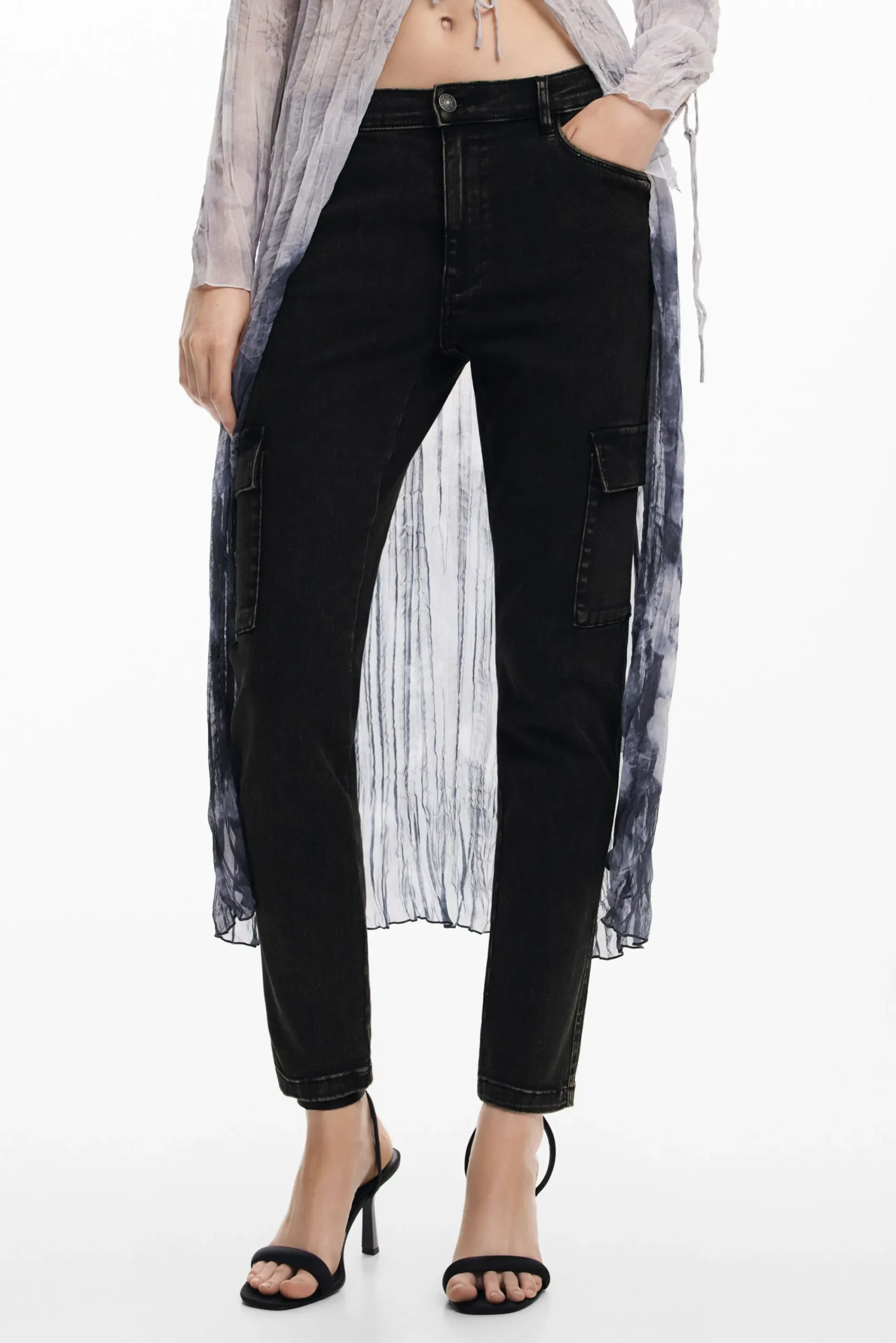 Pantalones-Desigual Vaqueros rectos cargo