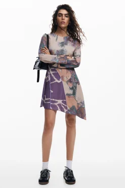 Vestidos Y Monos-Desigual Vestido asimétrico estampada