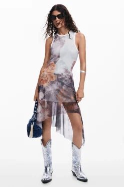 Vestidos Y Monos-Desigual Vestido asimétrico flores