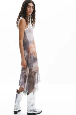 Vestidos Y Monos-Desigual Vestido asimétrico flores