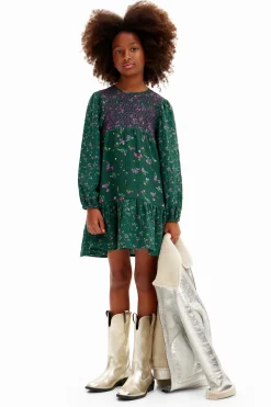 Vestidos-Desigual Vestido camisero flores