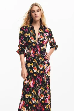 Vestidos Y Monos-Desigual Vestido camisero flores