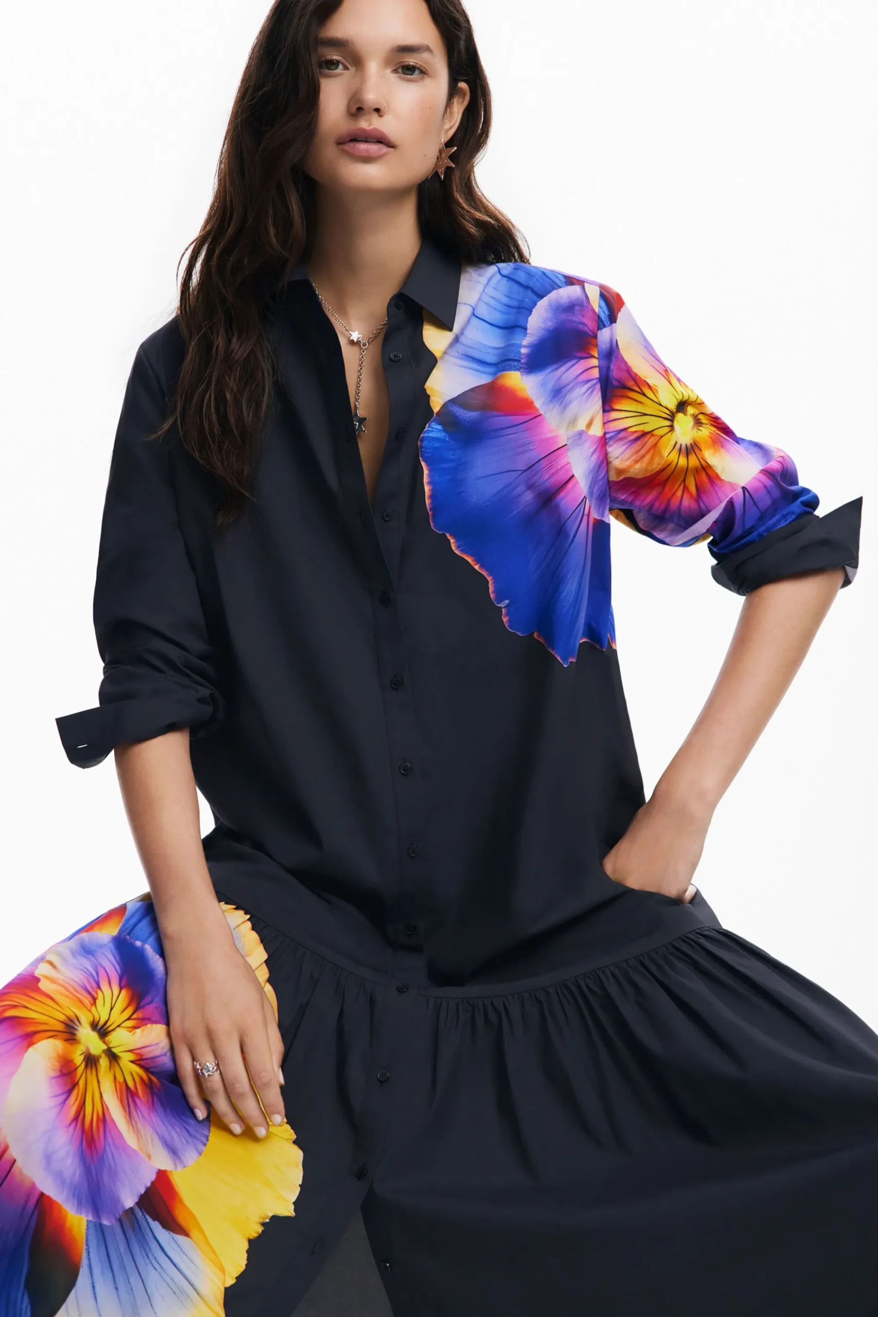 Vestidos Y Monos-Desigual Vestido camisero flores M. Christian Lacroix