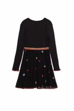 Vestidos-Desigual Vestido combinado estrellas