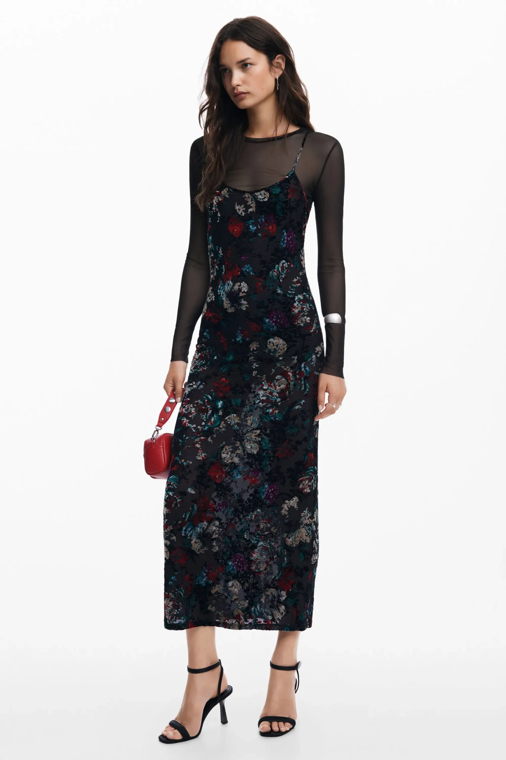 Vestidos Y Monos-Desigual Vestido combinado mesh