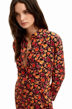 Vestidos Y Monos-Desigual Vestido corto camisero flores