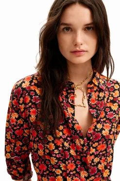 Vestidos Y Monos-Desigual Vestido corto camisero flores