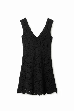 Vestidos Y Monos-Desigual Vestido corto crochet