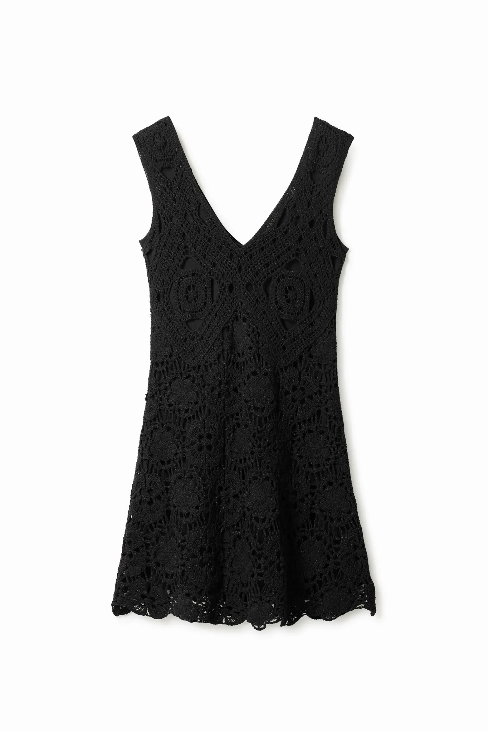 Vestidos Y Monos-Desigual Vestido corto crochet
