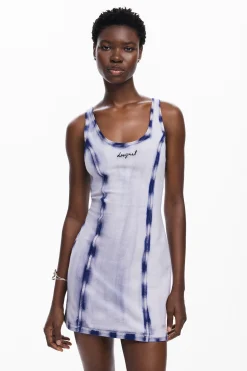 Vestidos Y Monos-Desigual Vestido corto efecto lavado