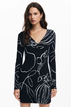 Vestidos Y Monos-Desigual Vestido corto estampado