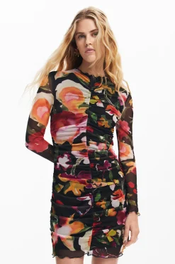 Vestidos Y Monos-Desigual Vestido corto flores