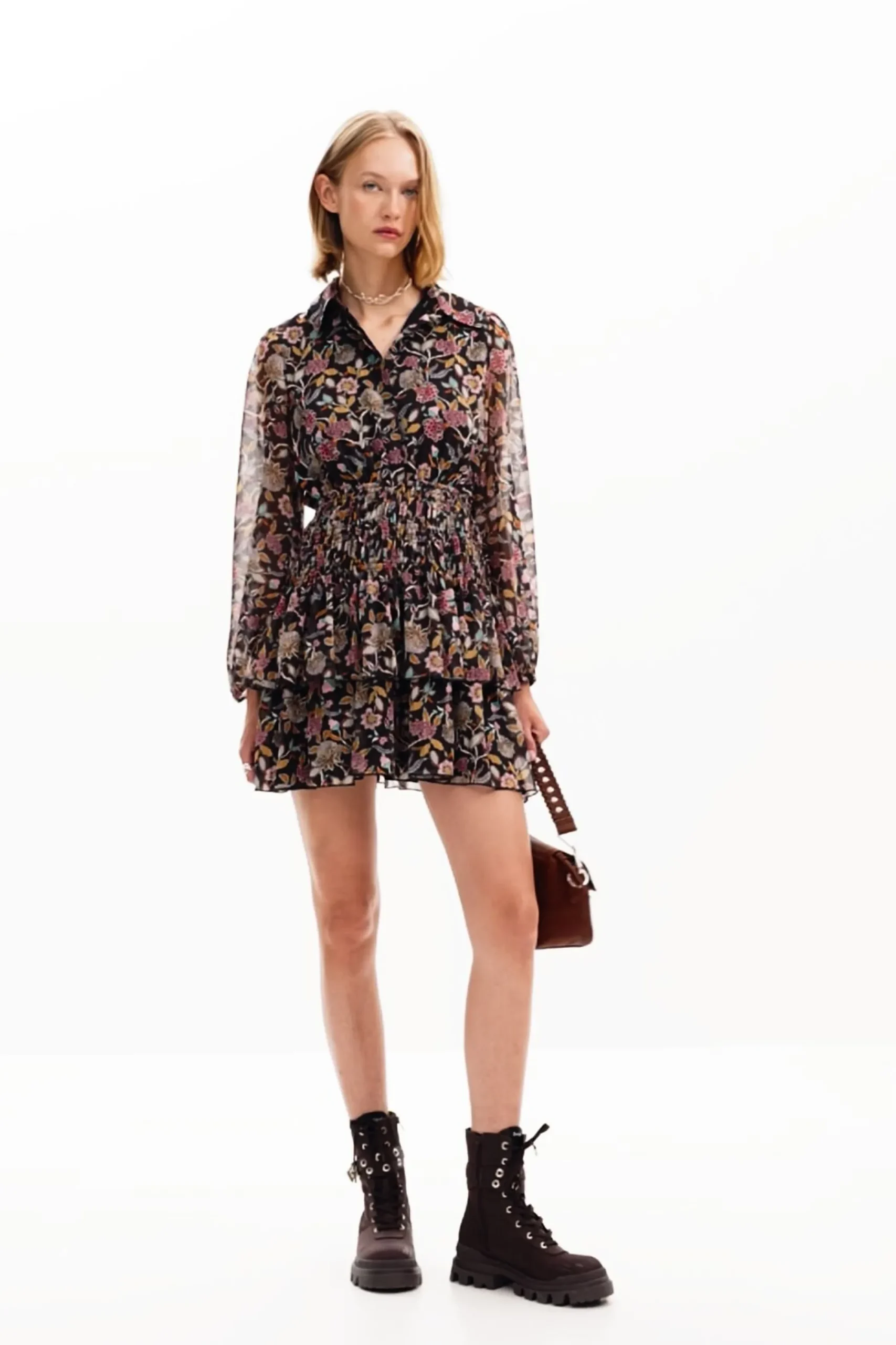 Vestidos Y Monos-Desigual Vestido corto flores