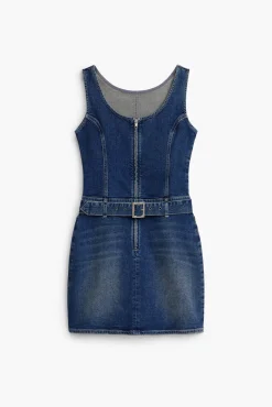 Vestidos Y Monos-Desigual Vestido denim cinturón