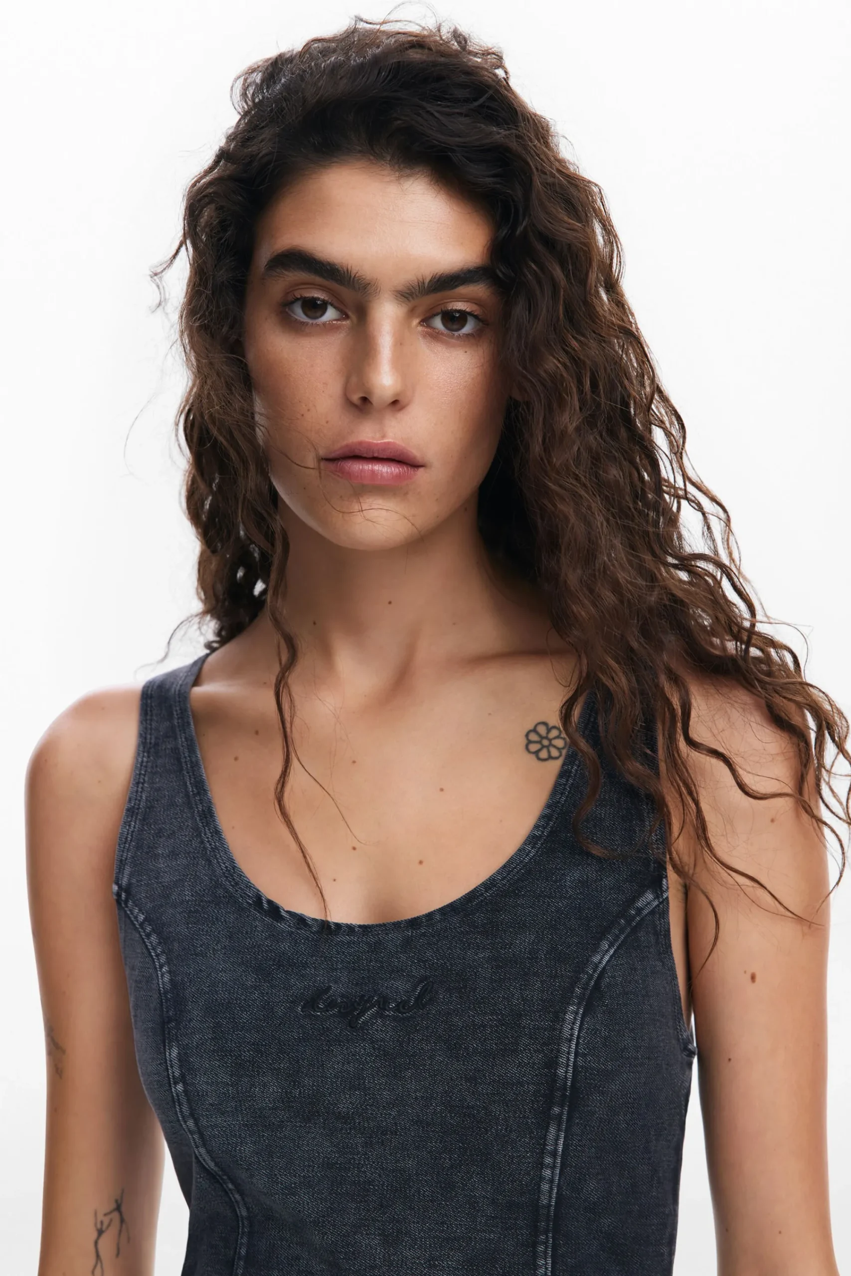 Vestidos Y Monos-Desigual Vestido denim efecto lavado
