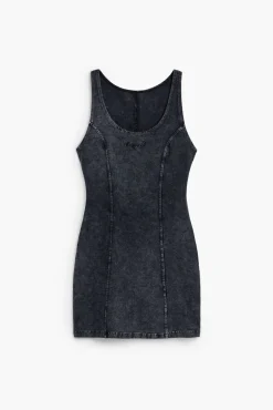 Vestidos Y Monos-Desigual Vestido denim efecto lavado