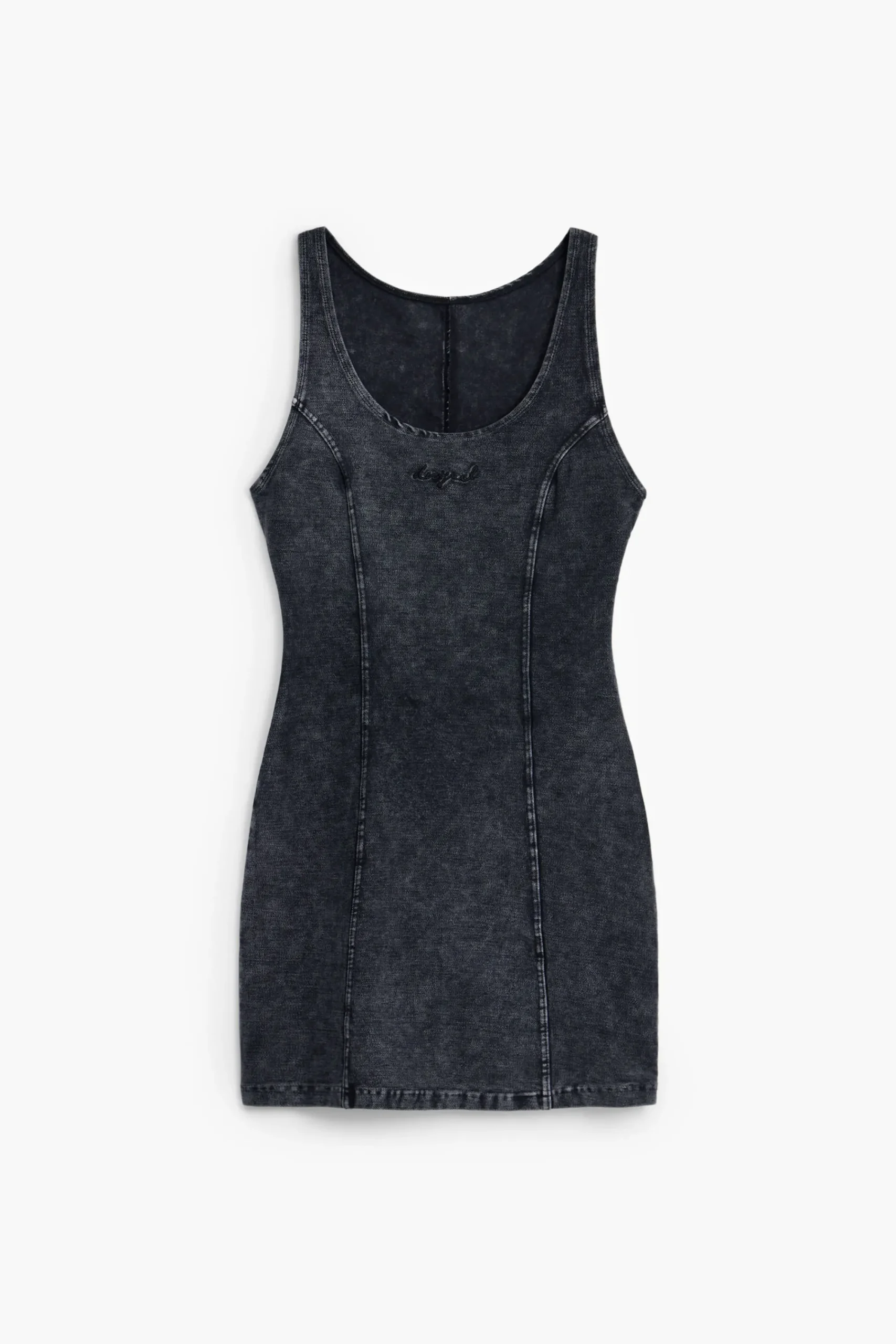 Vestidos Y Monos-Desigual Vestido denim efecto lavado