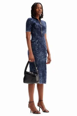 Vestidos Y Monos-Desigual Vestido efecto denim