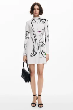 Vestidos Y Monos-Desigual Vestido estampado caras