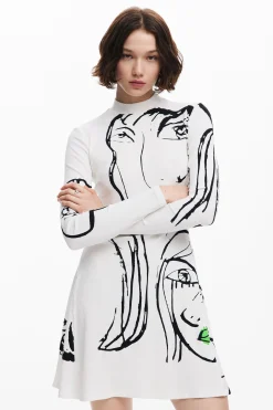 Vestidos Y Monos-Desigual Vestido estampado caras