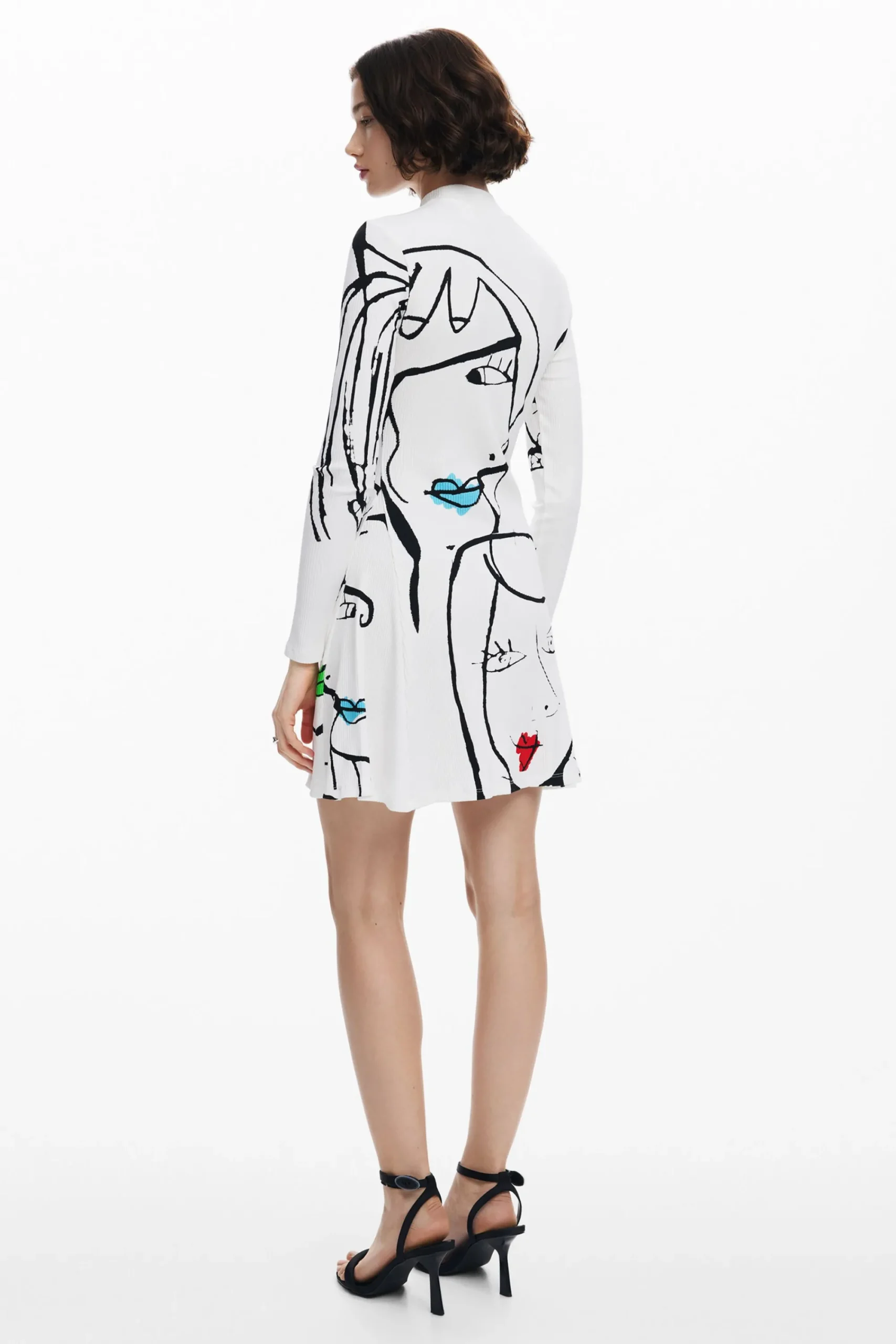Vestidos Y Monos-Desigual Vestido estampado caras