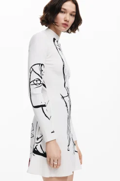Vestidos Y Monos-Desigual Vestido estampado caras