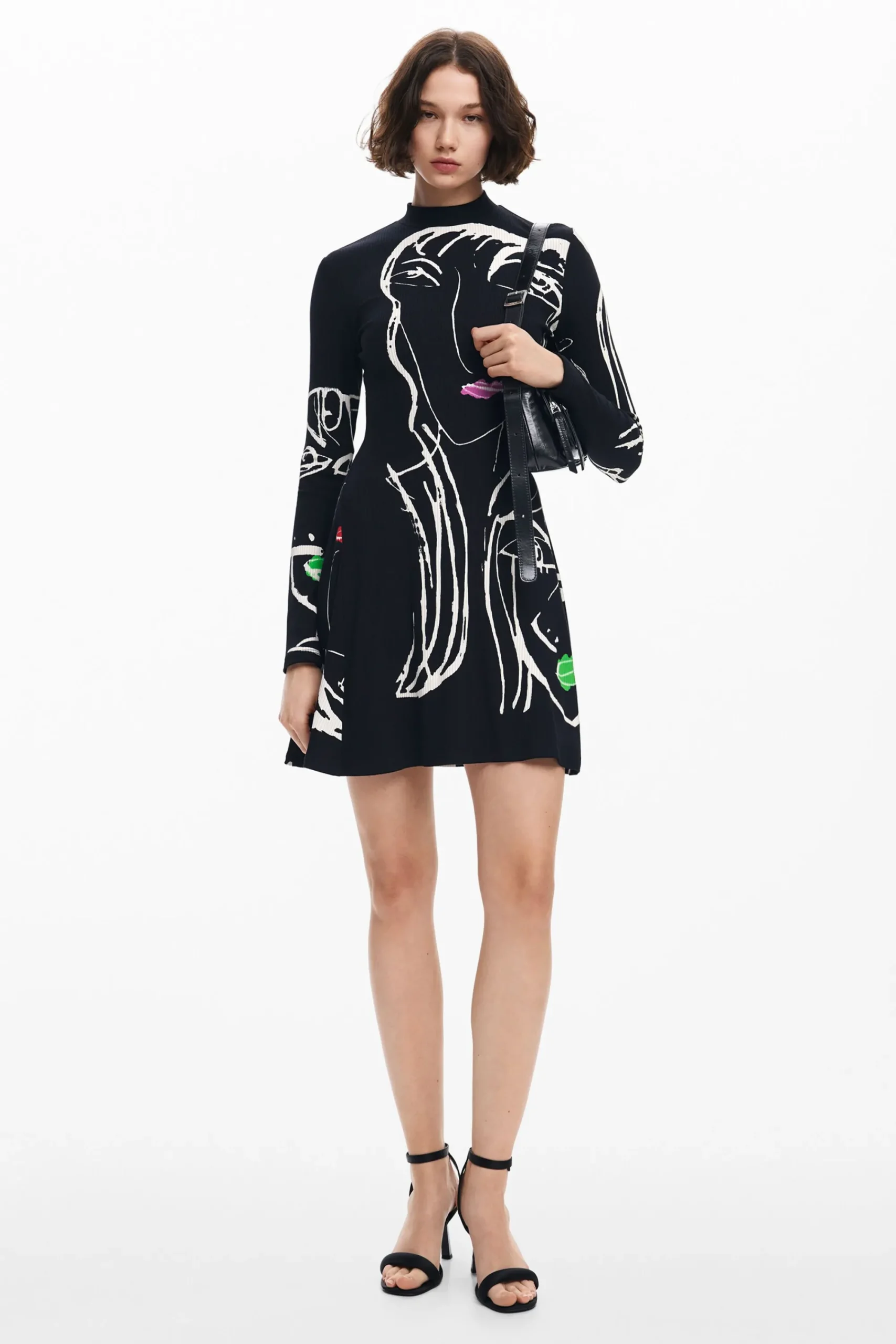Vestidos Y Monos-Desigual Vestido estampado caras