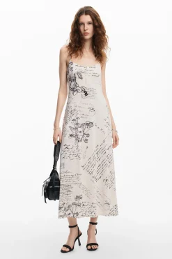 Vestidos Y Monos-Desigual Vestido estampado periódico