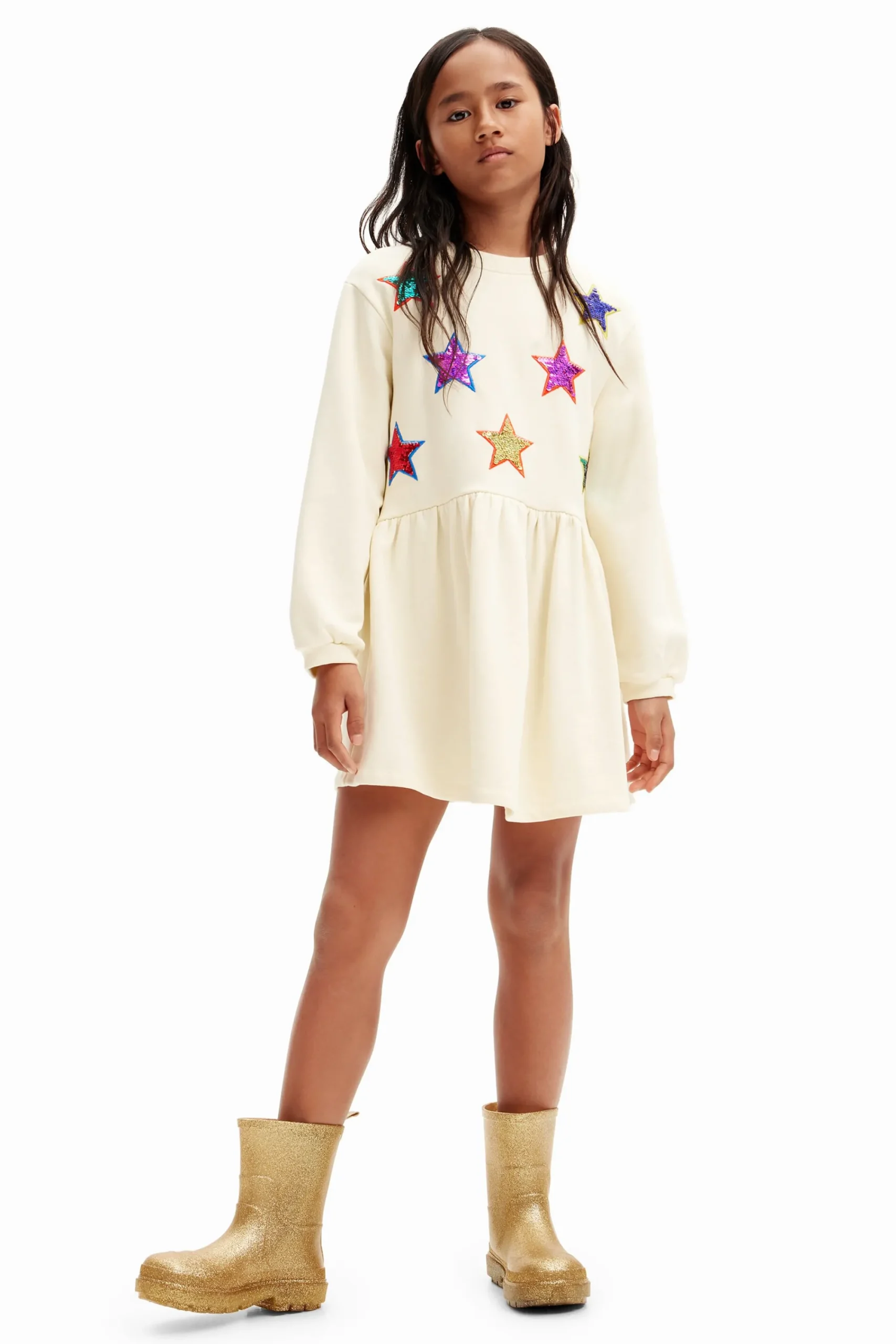 Vestidos-Desigual Vestido estrellas sudadera