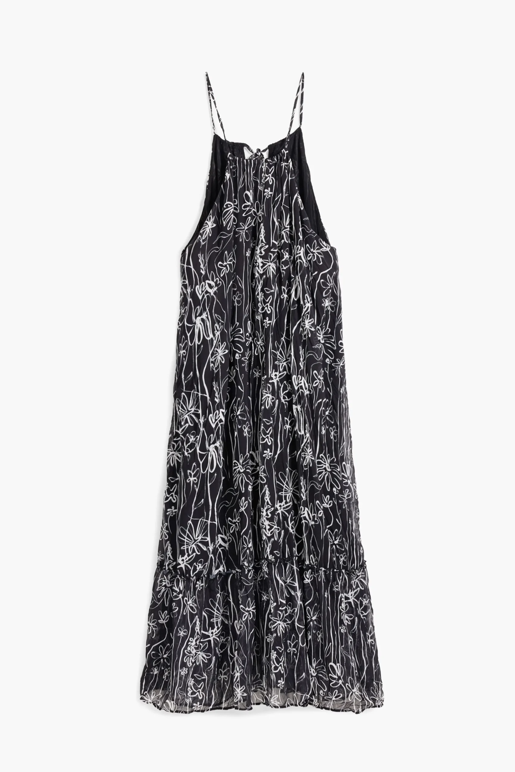 Vestidos Y Monos-Desigual Vestido halter ilustraciones flores
