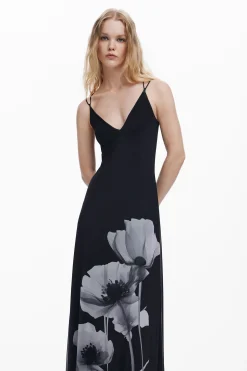 Vestidos Y Monos-Desigual Vestido largo amapolas