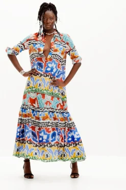 Vestidos Y Monos-Desigual Vestido largo camisero étnico Stella Jean