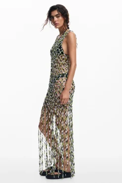 Vestidos Y Monos-Desigual Vestido malla efecto red