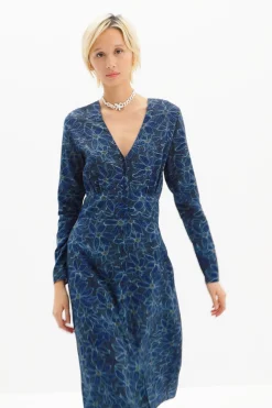 Vestidos Y Monos-Desigual Vestido midi camisero flores
